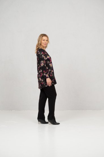 Scandinavian Caramel Flowers Tunic Red and Pink - Tricouri imprimate pentru femei - 