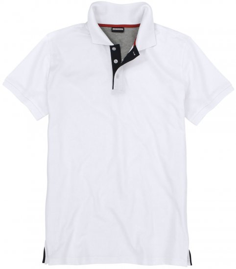 Adamo Pablo Comfort fit Polo Shirt White - Tricouri polo - Tricouri Polo Bărbați Mărimi Mari
