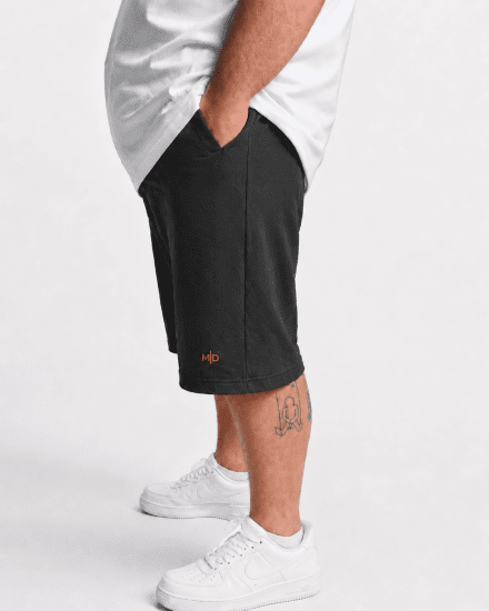 Motley Denim Paris Sweatshorts Charcoal - Pantaloni trening - Pantaloni Trening Bărbați Mărimi Mari
