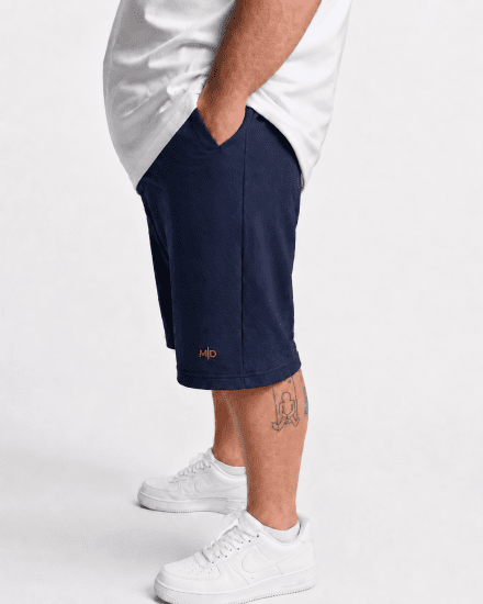 Motley Denim Paris Sweatshorts Dark Indigo - Pantaloni trening - Pantaloni Trening Bărbați Mărimi Mari