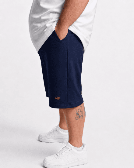 Motley Denim Paris Sweatshorts Navy - Pantaloni trening - Pantaloni Trening Bărbați Mărimi Mari