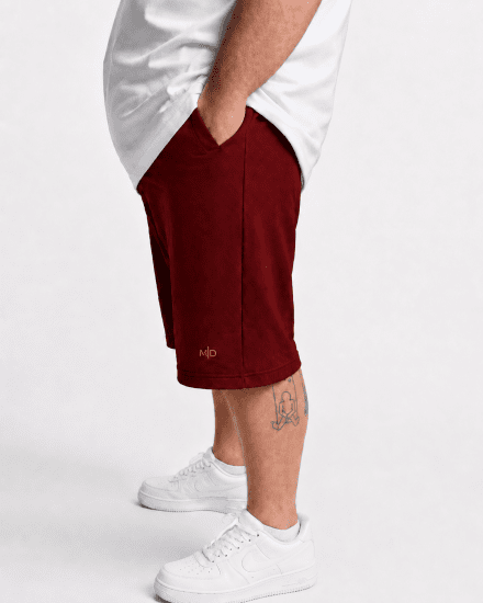 Motley Denim Paris Sweatshorts Red - Pantaloni trening - Pantaloni Trening Bărbați Mărimi Mari