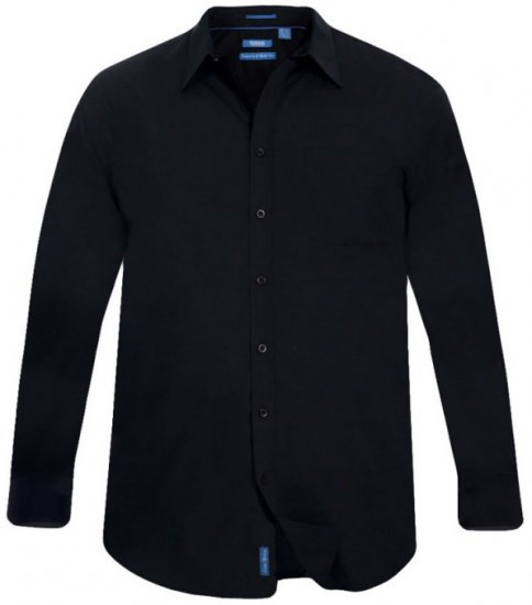 D555 Corbin Easy Iron-Shirt Black - Cămăși - Cămăși Bărbați Mărimi Mari