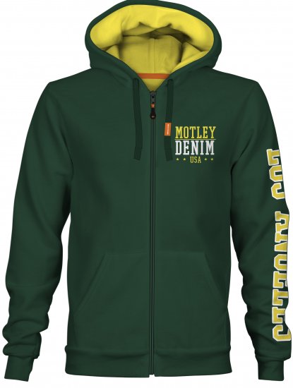Motley Denim Pisa Hoodie Racing Green - Pulovere & hanorace - Pulovere & Hanorace Bărbați Mărimi Mari