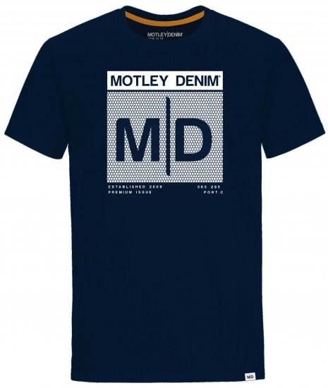 Motley Denim Poole T-shirt Navy - Tricouri - Tricouri Bărbați Mărimi Mari