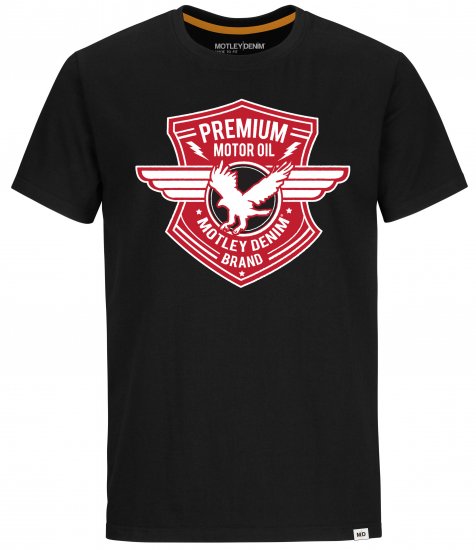 Motley Denim Preston T-shirt Red on Black - Tricouri - Tricouri Bărbați Mărimi Mari