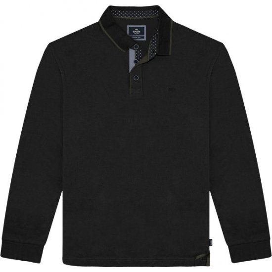 Double Outfitters PS-3098 Polo Shirt Print Black - Tricouri polo - Tricouri Polo Bărbați Mărimi Mari