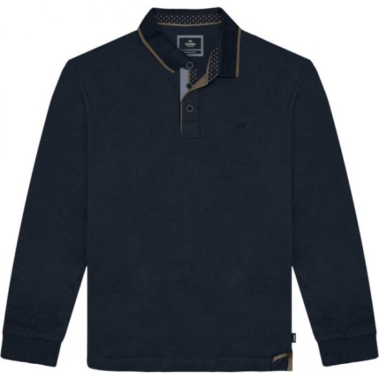 Double Outfitters PS-3098 Polo Shirt Print Navy - Tricouri polo - Tricouri Polo Bărbați Mărimi Mari