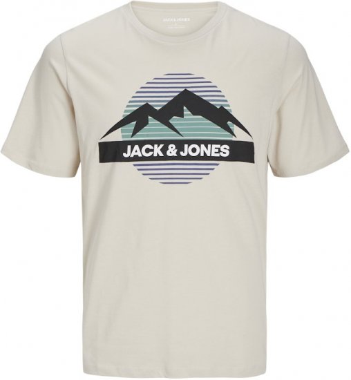 Jack & Jones PEAK T-Shirt Gray - Tricouri - Tricouri Bărbați Mărimi Mari