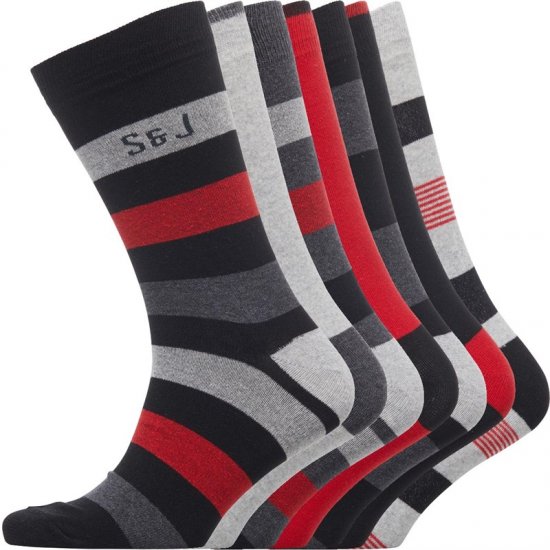 Smith & Jones Red line 7-pack Socks - Lenjerie intimă & costum baie - Lenjerie Intimă Bărbați Mărimi Mari