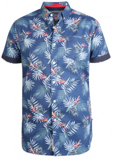 D555 Reuben Hawaii Shirt Navy - Cămăși - Cămăși Bărbați Mărimi Mari