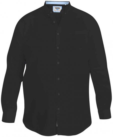 D555 Richard Long Sleeve Oxford Shirt Black - Cămăși - Cămăși Bărbați Mărimi Mari