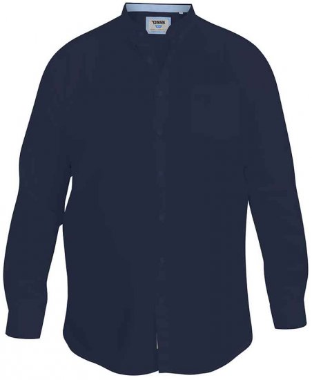 D555 Richard Long Sleeve Oxford Shirt Navy - Cămăși - Cămăși Bărbați Mărimi Mari
