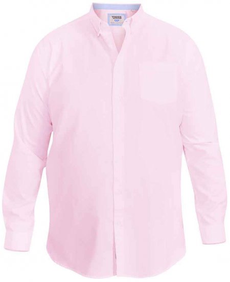 D555 Richard Long Sleeve Oxford Shirt Pink - Cămăși - Cămăși Bărbați Mărimi Mari