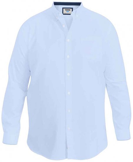 D555 Richard Long Sleeve Oxford Shirt Sky Blue - Cămăși - Cămăși Bărbați Mărimi Mari