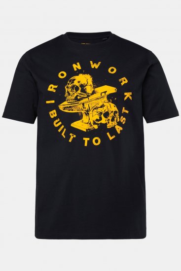 JP1880 T-Shirt Short Sleeve Chest Print Skulls Black - Tricouri - Tricouri Bărbați Mărimi Mari