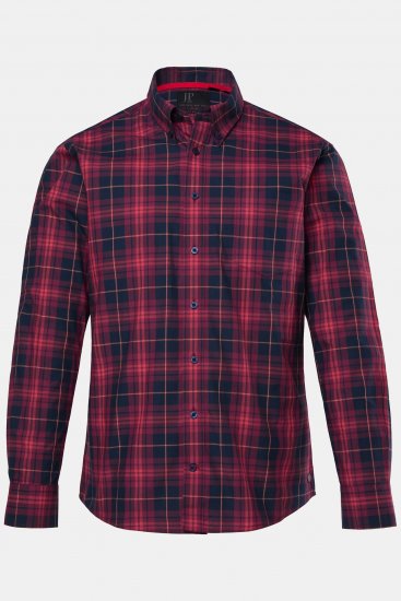 JP1880 Checked Shirt Long Sleeve Red - Cămăși - Cămăși Bărbați Mărimi Mari
