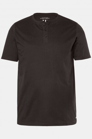JP1880 Henley Basic T-Shirt with Buttons Brown - Tricouri - Tricouri Bărbați Mărimi Mari