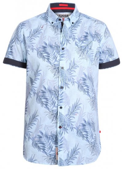 D555 Santana Hawaii Shirt Sky Blue - Cămăși - Cămăși Bărbați Mărimi Mari