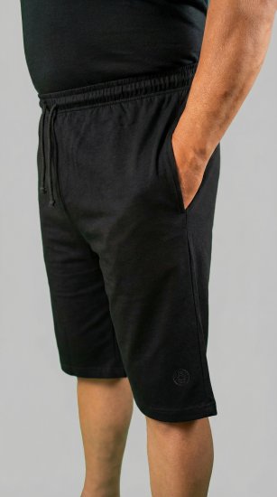 20 Nodi Scirocco Short Leg Sports Pants in Combed Cotton Jersey Black - Pantaloni trening - Pantaloni Trening Bărbați Mărimi Mari