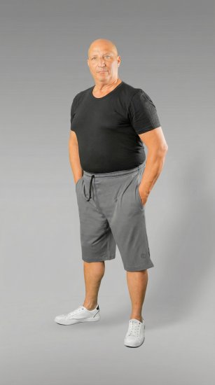 20 Nodi Scirocco Short Leg Sports Pants in Combed Cotton Jersey Grey - Pantaloni trening - Pantaloni Trening Bărbați Mărimi Mari