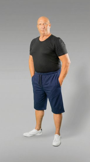 20 Nodi Scirocco Short Leg Sports Pants in Combed Cotton Jersey Navy - Pantaloni trening - Pantaloni Trening Bărbați Mărimi Mari