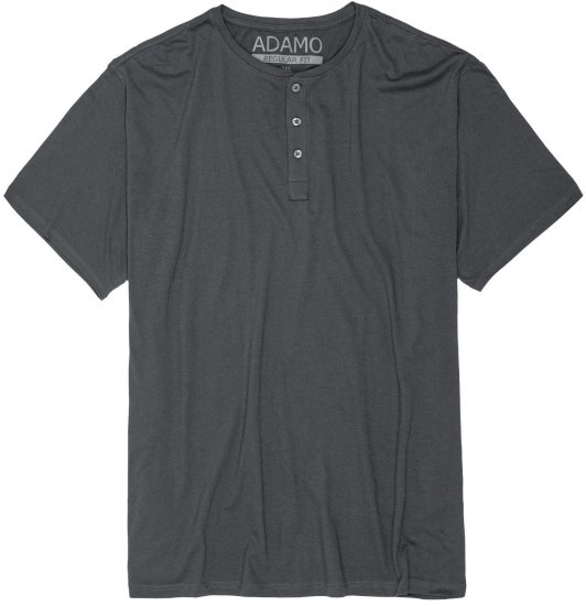 Adamo Silas Regular fit Serafino T-shirt Charcoal - Tricouri - Tricouri Bărbați Mărimi Mari