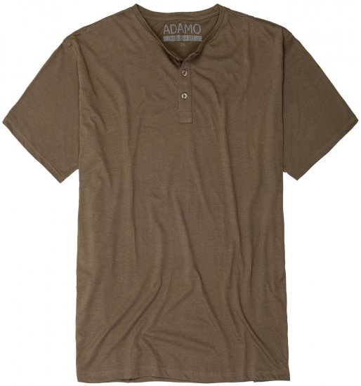 Adamo Silas Regular fit Serafino T-shirt Khaki - Tricouri - Tricouri Bărbați Mărimi Mari