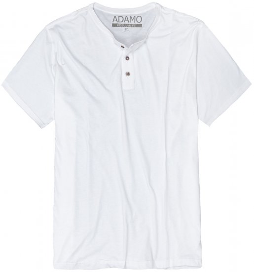 Adamo Silas Regular fit Serafino T-shirt White - Tricouri - Tricouri Bărbați Mărimi Mari