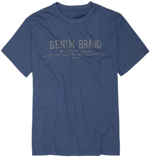 Adamo Simon Regular fit Printed T-shirt Denim Blue - Tricouri - Tricouri Bărbați Mărimi Mari