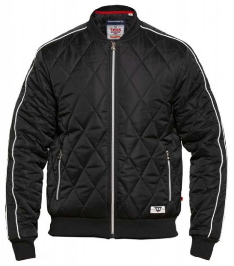 D555 Skipton Quilted Bomber Jacket Black - Geci - Geci Bărbați Mărimi Mari