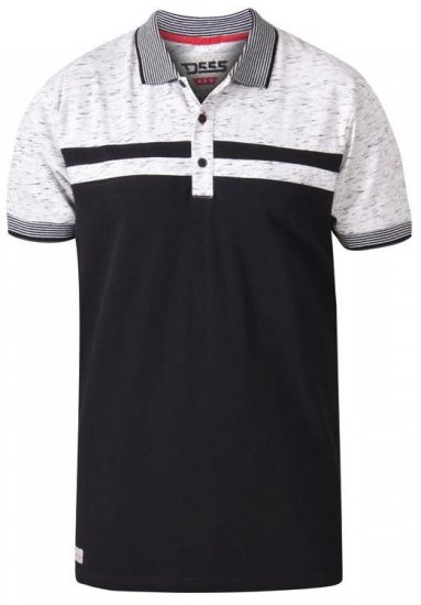 D555 Spider Cut And Sew Jersey Polo Black - Tricouri polo - Tricouri Polo Bărbați Mărimi Mari