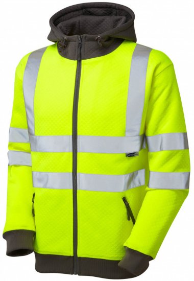 Leo Saunton Hooded Sweatshirt Hi-Vis Yellow - Haine de lucru - Haine de lucru Bărbați Mărimi Mari