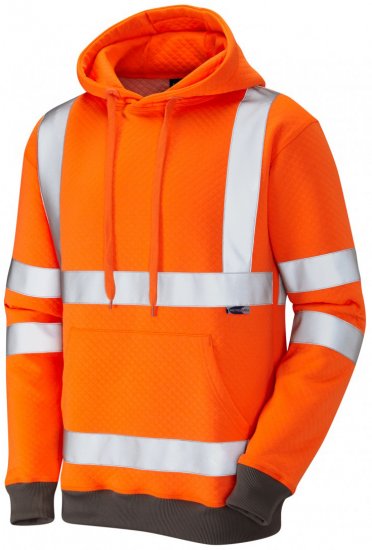 Leo Goodleigh Hooded Sweatshirt Hi-Vis Orange - Haine de lucru - Haine de lucru Bărbați Mărimi Mari