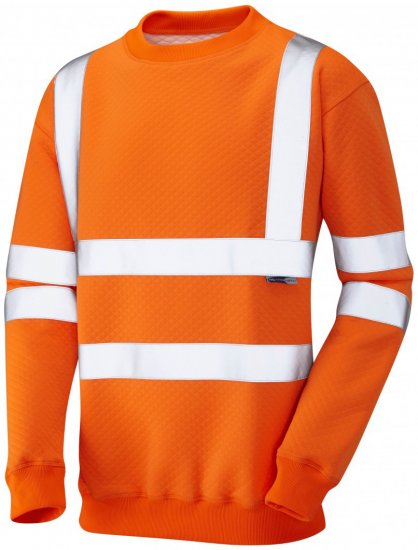 Leo Winkleigh Crew Neck Sweatshirt Hi-Vis Orange - Haine de lucru - Haine de lucru Bărbați Mărimi Mari