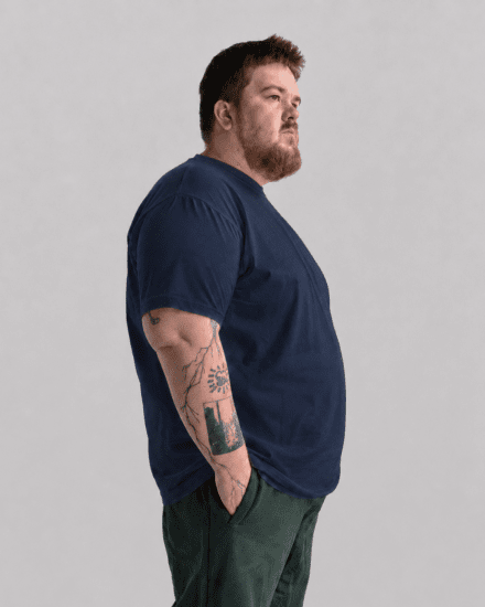 Motley Denim Stockholm T-shirt Dark Indigo - Tricouri - Tricouri Bărbați Mărimi Mari