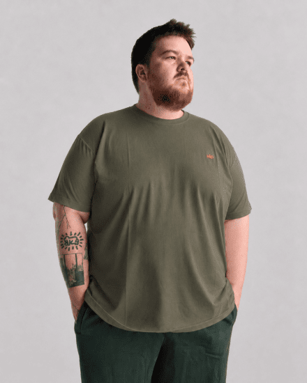 Motley Denim Stockholm T-shirt Dark Khaki - Tricouri - Tricouri Bărbați Mărimi Mari