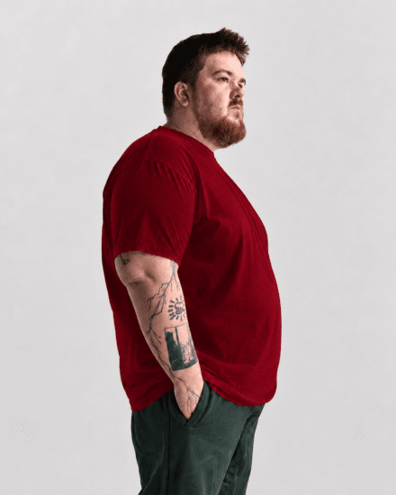 Motley Denim Stockholm T-shirt Red - Tricouri - Tricouri Bărbați Mărimi Mari