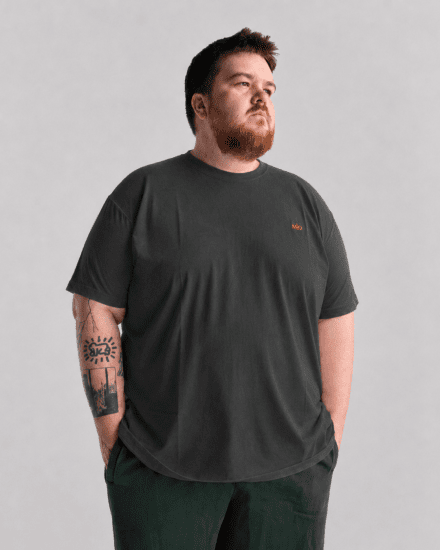 Motley Denim Stockholm T-shirt Charcoal - Tricouri - Tricouri Bărbați Mărimi Mari