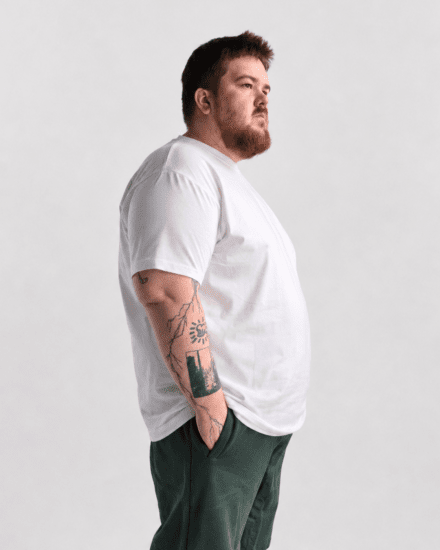 Motley Denim Stockholm T-shirt White - Tricouri - Tricouri Bărbați Mărimi Mari