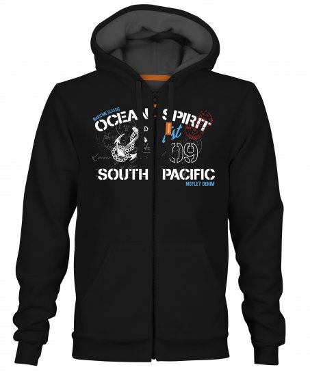Motley Denim Strand Hoodie Black - Pulovere & hanorace - Pulovere & Hanorace Bărbați Mărimi Mari