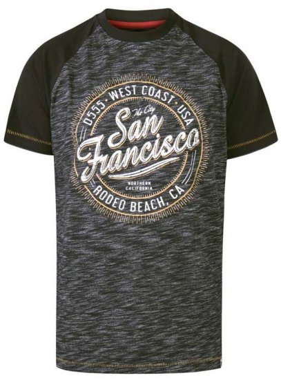 D555 Sunderland San Francisco T-Shirt Black Reno - Tricouri - Tricouri Bărbați Mărimi Mari