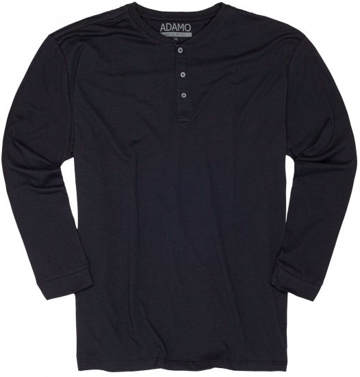 Adamo Sven Regular fit Serafino Long sleeve T-shirt Navy - Tricouri - Tricouri Bărbați Mărimi Mari
