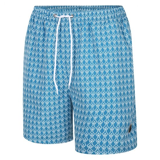 Espionage SW094 Pantaloni Scurți de Baie cu Imprimeu Geometric Albastru - Îmbrăcăminte de baie - Sort Baie Bărbați Mărimi Mari