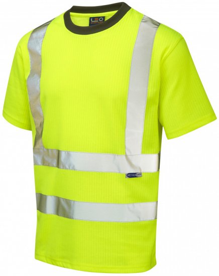 Leo Newport Comfort T-shirt Hi-Vis Yellow - Haine de lucru - Haine de lucru Bărbați Mărimi Mari