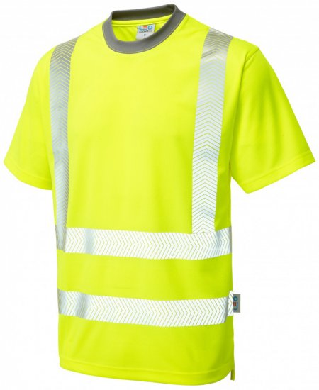 Leo Larkstone Coolviz Plus T-shirt Hi-Vis Yellow - Haine de lucru - Haine de lucru Bărbați Mărimi Mari