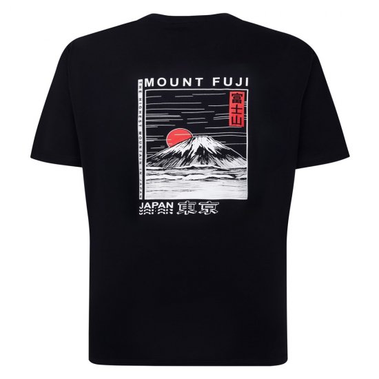 Espionage T422 Tricou Imprimat Mount Fuji Bleumarin - Tricouri - Tricouri Bărbați Mărimi Mari