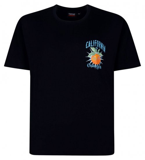 Espionage T449 California Oranges Tricou imprimat albastru marin - Tricouri - Tricouri Bărbați Mărimi Mari