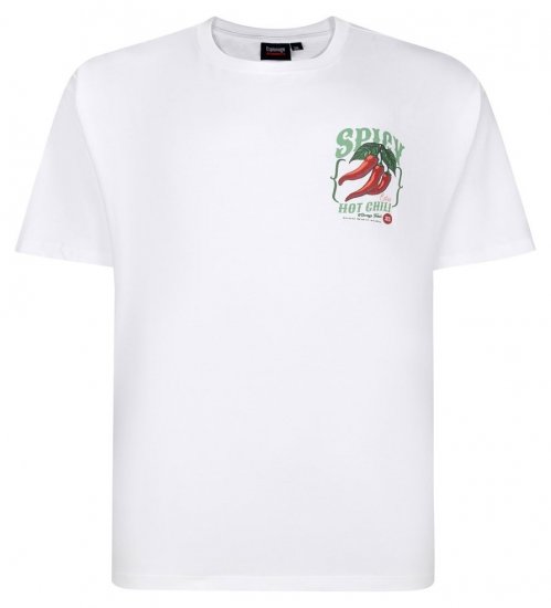 Espionage T457 Spicy Chilli Tricou imprimat alb - Tricouri - Tricouri Bărbați Mărimi Mari