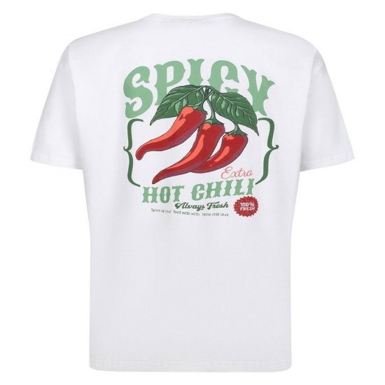 Espionage T457 Spicy Chilli Tricou imprimat alb - Tricouri - Tricouri Bărbați Mărimi Mari